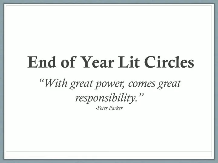 end of year lit circles