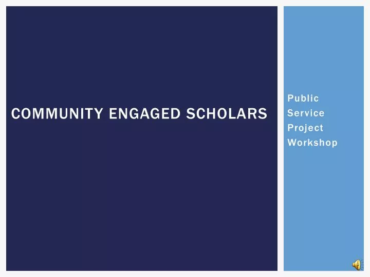 community engaged scholars