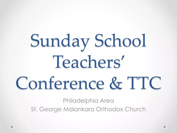 sunday school teachers conference ttc