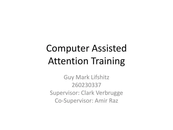 computer assisted attention training