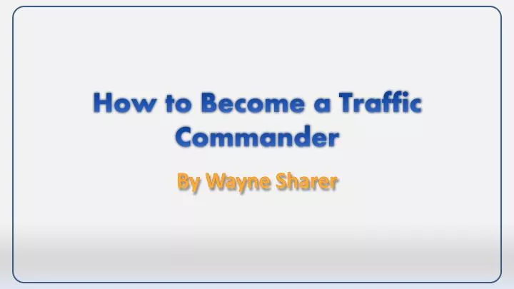 how to become a traffic commander