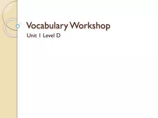 vocabulary workshop