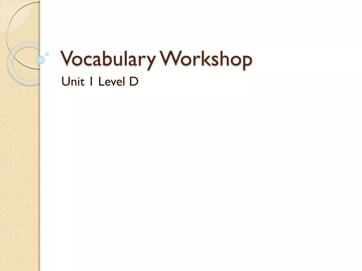 vocabulary workshop