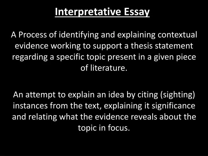 interpretative essay