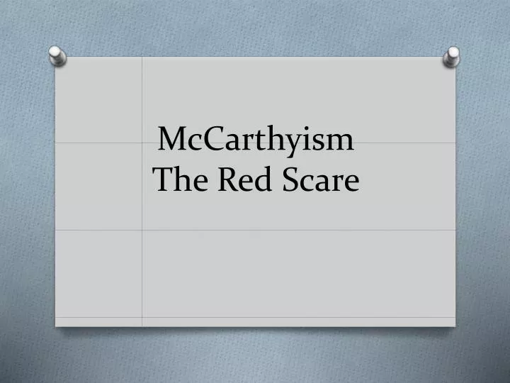 mccarthyism the red scare