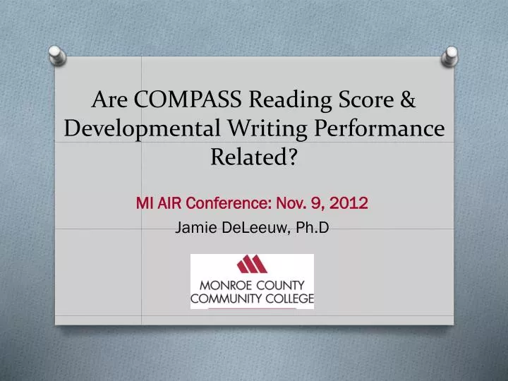 are compass reading score developmental writing performance related