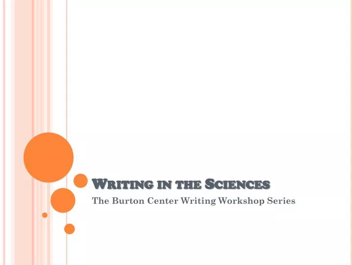 writing in the sciences