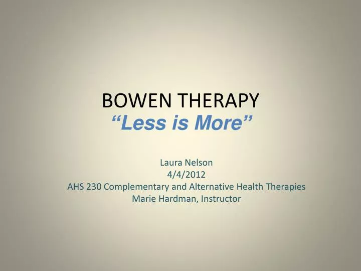 bowen therapy