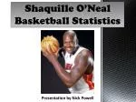 Shaquille O’Neal Basketball Statistics
