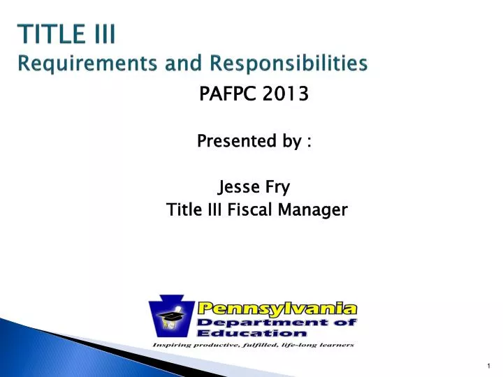title iii requirements and responsibilities