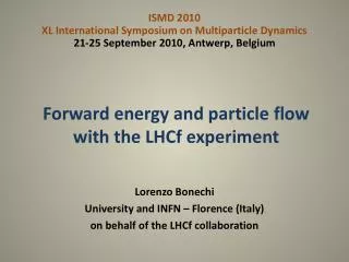 Forward energy and particle flow with the LHCf experiment