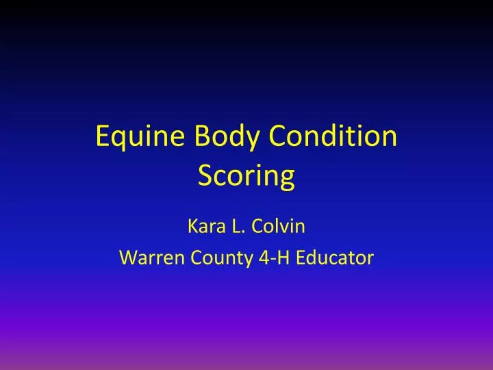 equine body condition scoring