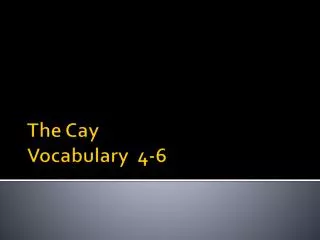 The Cay Vocabulary 4-6