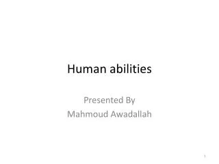 Human abilities