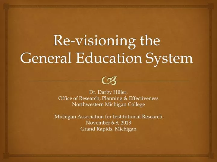 re visioning the general education system