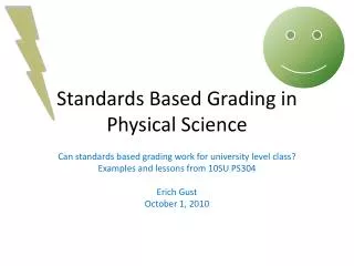 standards based grading in physical science