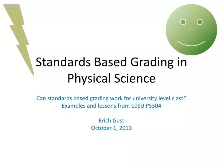standards based grading in physical science