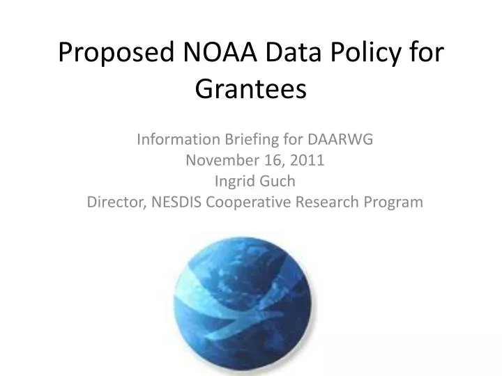 proposed noaa data policy for grantees