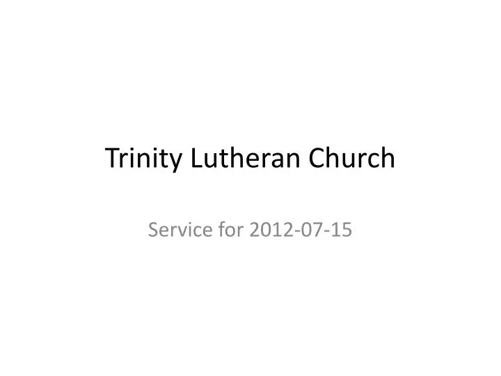 trinity lutheran church