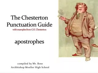 The Chesterton Punctuation Guide with examples from G.K. Chesterton apostrophes