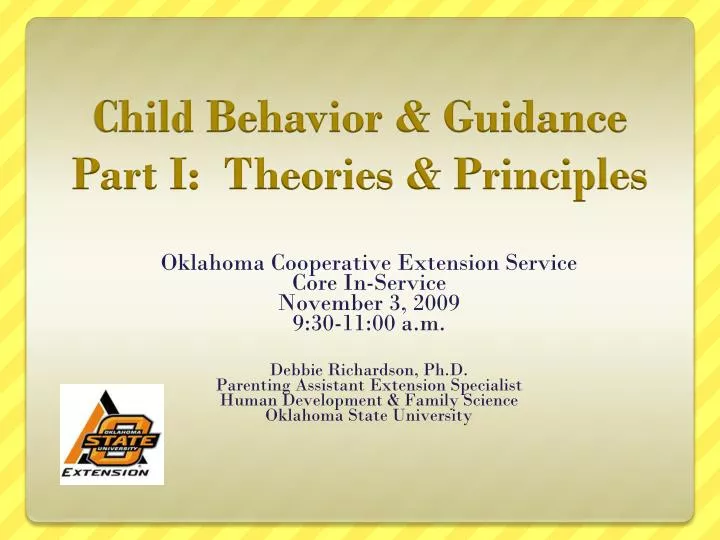 child behavior guidance part i theories principles