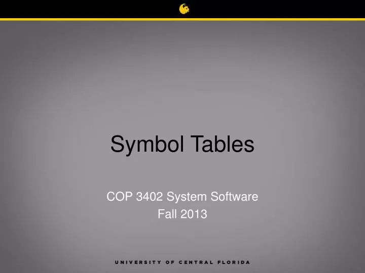 symbol tables