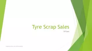 Tyre Scrap Sales