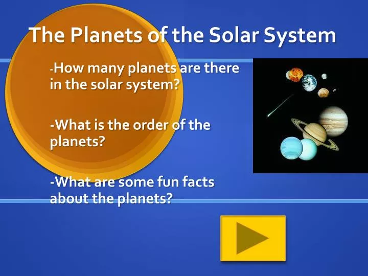 the planets of the solar system