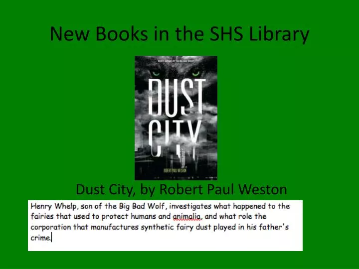 new books in the shs library