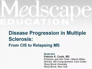 Disease Progression in Multiple Sclerosis: