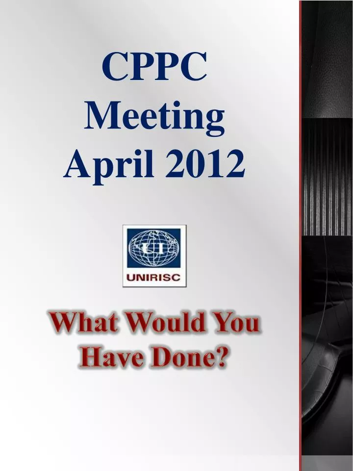 cppc meeting april 2012