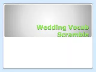 Wedding Vocab Scramble