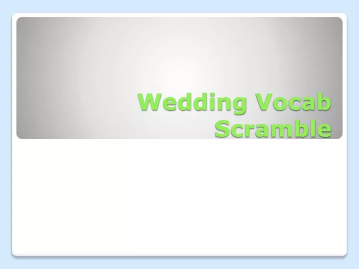wedding vocab scramble