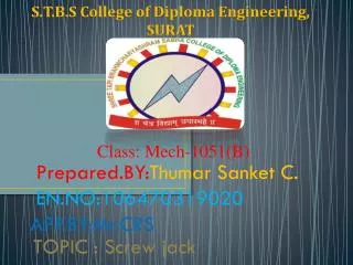 S.T.B.S College of Diploma Engineering, SURAT