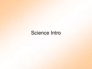 Science Intro