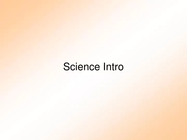 science intro