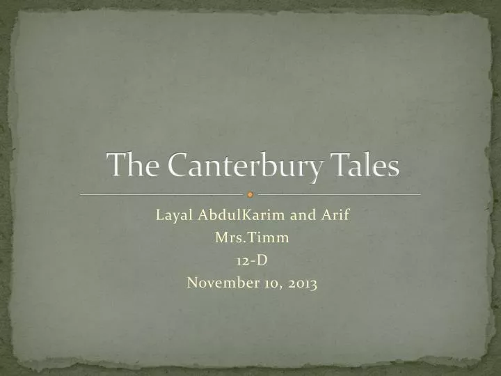 the canterbury tales