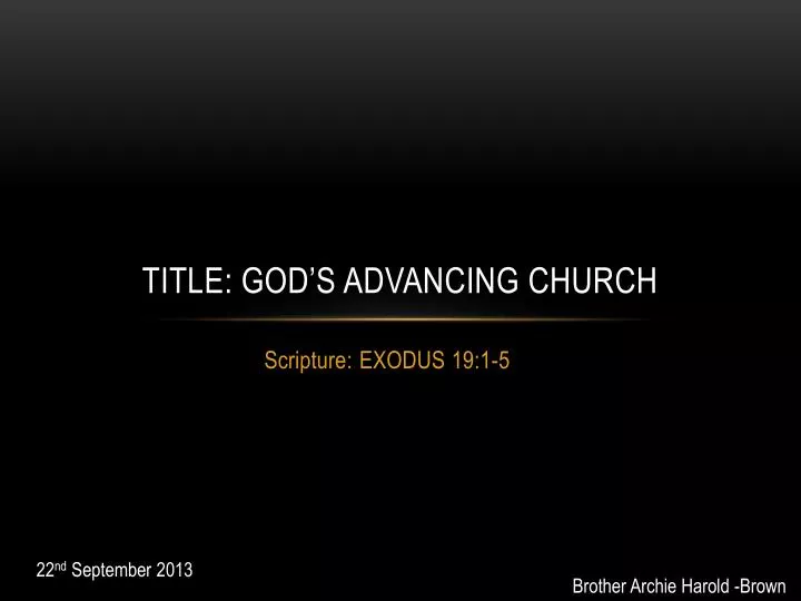title god s advancing church