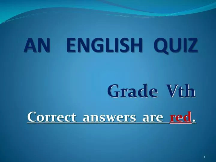 an english quiz
