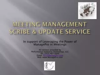 Meeting Management Scribe &amp; Update Service