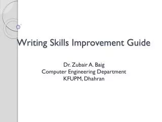 Writing Skills Improvement Guide