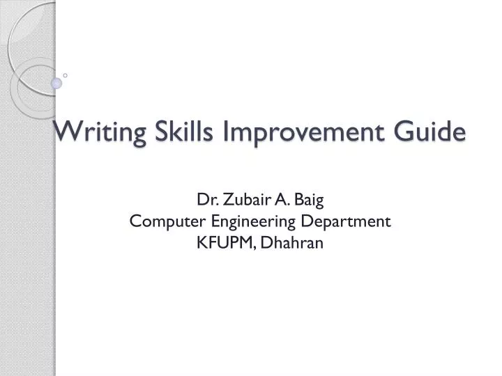 writing skills improvement guide