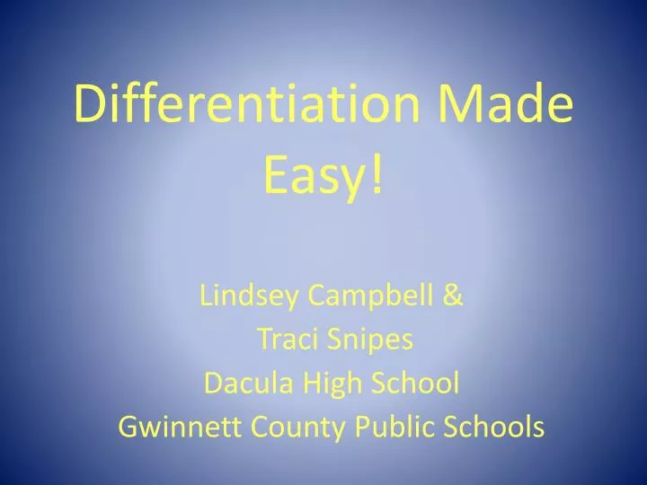 differentiation made easy