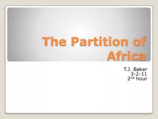 The Partition of Africa