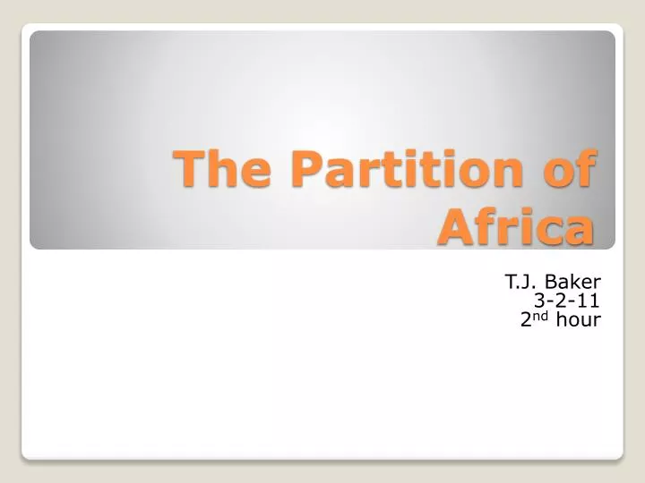 the partition of africa