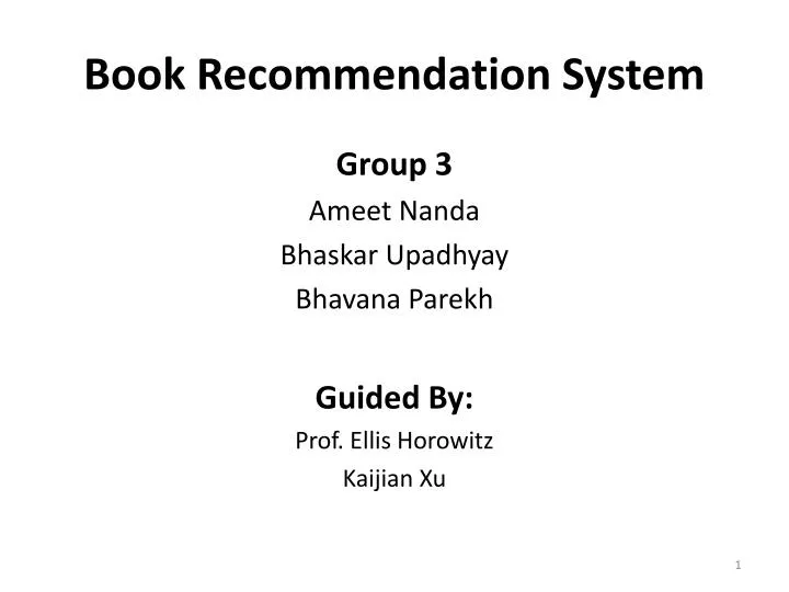 book recommendation system