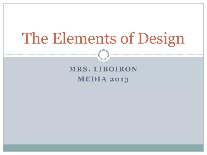 the elements of design