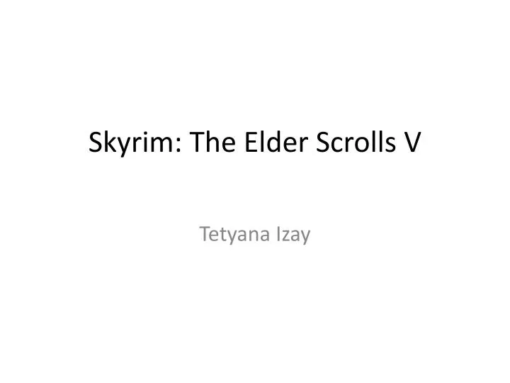 skyrim the elder scrolls v