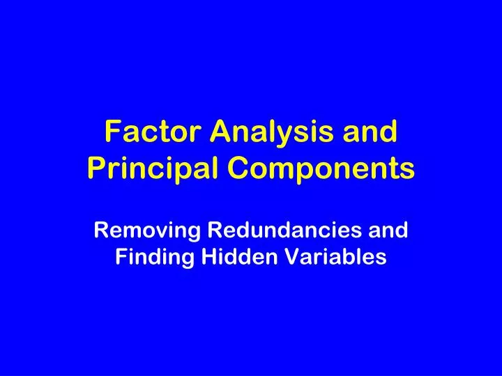 factor analysis and principal components