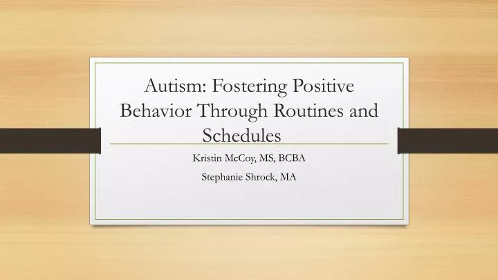 autism fostering positive behavior through routines and schedules